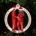Expecting Parents Christmas Pregnancy Personalized Wooden Ornament, Baby Arriving Ornament