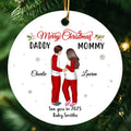 Expecting Parents Ornament, Merry Christmas Mommy Daddy, See You in 2025 Ornament