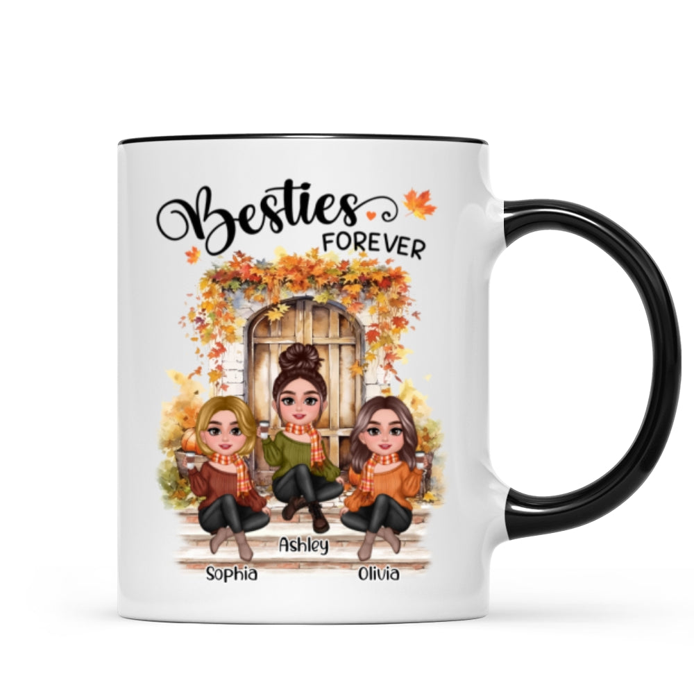 Fall Season Autumn Door Besties Sisters Personalized Mug