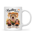 Fall Season Autumn Door Besties Sisters Personalized Mug